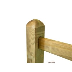 Doorsteek omheiningen Square Prestige - 12x12x200 cm - 2 gaten - Tanalith-E