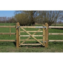 Complete enkele Engelse poort 1,2 m - Tanalith-E - inclusief poortpalen + hang- en sluitwerk - weidepoort