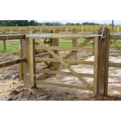 Complete enkele Engelse poort 1,2 m - Tanalith-E - inclusief poortpalen + hang- en sluitwerk - weidepoort