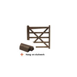 Complete enkele Engelse poort 1,2 m - PRE-SHIELD® - inclusief poortpalen + hang- en sluitwerk - weidepoort
