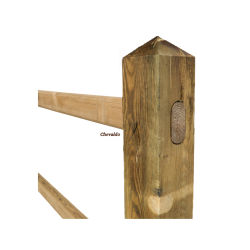 Doorsteek omheining Square Basic - 12,5x12,5x200 cm - 2 liggers - Tanalith-e