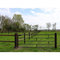 Complete zwart gepoedercoate poort 3,25 m - PRE-SHIELD® - inclusief poortpalen + hang- en sluitwerk - weidepoort