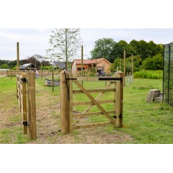 Complete enkele Engelse poort 1,2 m - Tanalith-E - inclusief poortpalen + hang- en sluitwerk - weidepoort