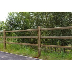 Doorsteek omheining Square Basic - 12,5x12,5x225 cm - 3 liggers - Tanalith-e