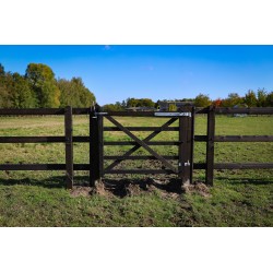 Complete enkele Engelse poort 1,2 m - PRE-SHIELD® - inclusief poortpalen + hang- en sluitwerk - weidepoort