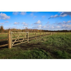 Complete enkele Engelse poort 2,4 m - Tanalith-E - inclusief poortpalen + hang- en sluitwerk - weidepoort