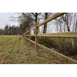 Doorsteek omheining Square Basic - 12,5x12,5x225 cm - 3 liggers - Tanalith-e