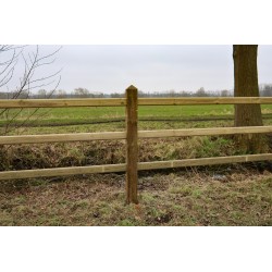 Doorsteek omheining Square Basic - 12,5x12,5x225 cm - 3 liggers - Tanalith-e