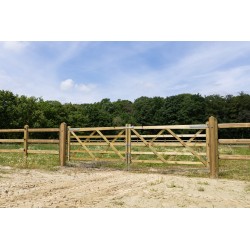 Complete dubbele Engelse poort 2 x 3 m (6 m) - Tanalith-E - inclusief poortpalen + hang- en sluitwerk - weidepoort