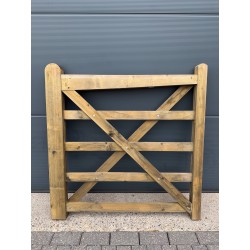 Engelse houten poort 120 cm bruin verkleurd - 1