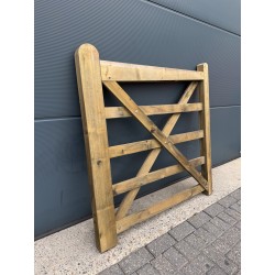 Engelse houten poort 120 cm bruin verkleurd - 1