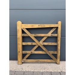 Engelse houten poort 120 cm bruin verkleurd - 2