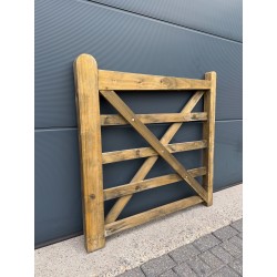 Engelse houten poort 120 cm bruin verkleurd - 2