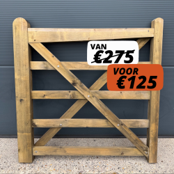 Engelse houten poort 120 cm bruin verkleurd - 1