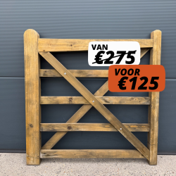Engelse houten poort 120 cm bruin verkleurd - 2