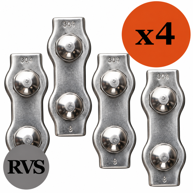 RVS Koordverbinder 8mm 4 stuks