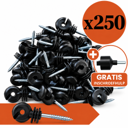 Ringisolatoren doorlopende kern 250 stuks + gratis inschroefhulp