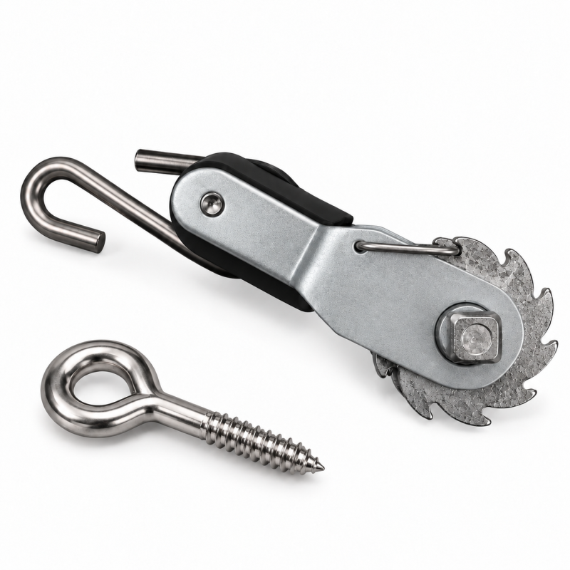 Koordspanner met RVS/INOX haak en los schroefoog