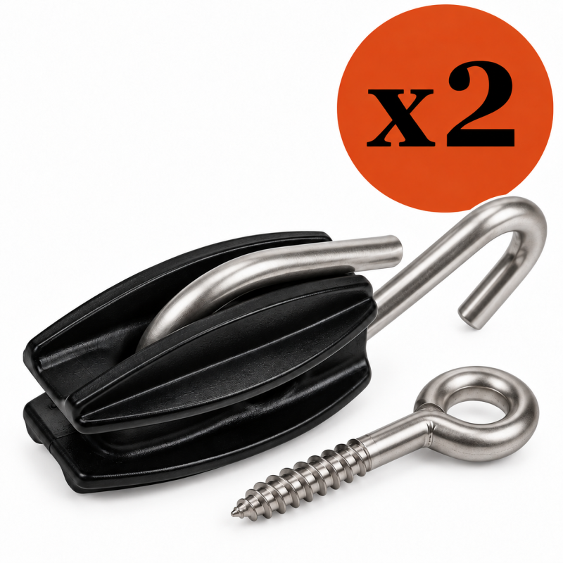 Ei-isolatoren RVS/INOX met haak en schroefoog 2 stuks