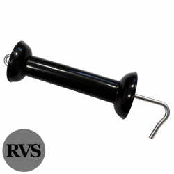 Poortgreep zwart RVS