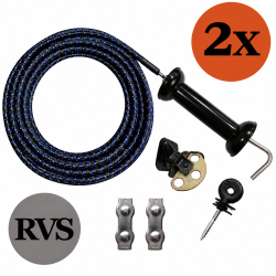 Poortgreepset dubbel RVS