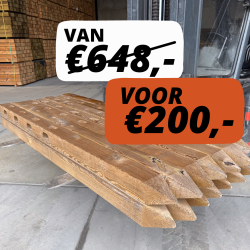 Doorsteekomheining Tanalith-e | 4 gaten | bundel | 225 x 11 x 11cm | Actie