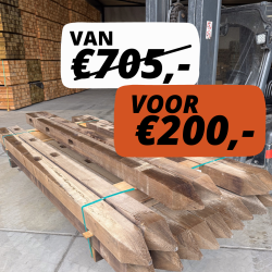 Doorsteekomheining bruin | 3 gaten | bundel | 250 x 11 x 11cm | Actie