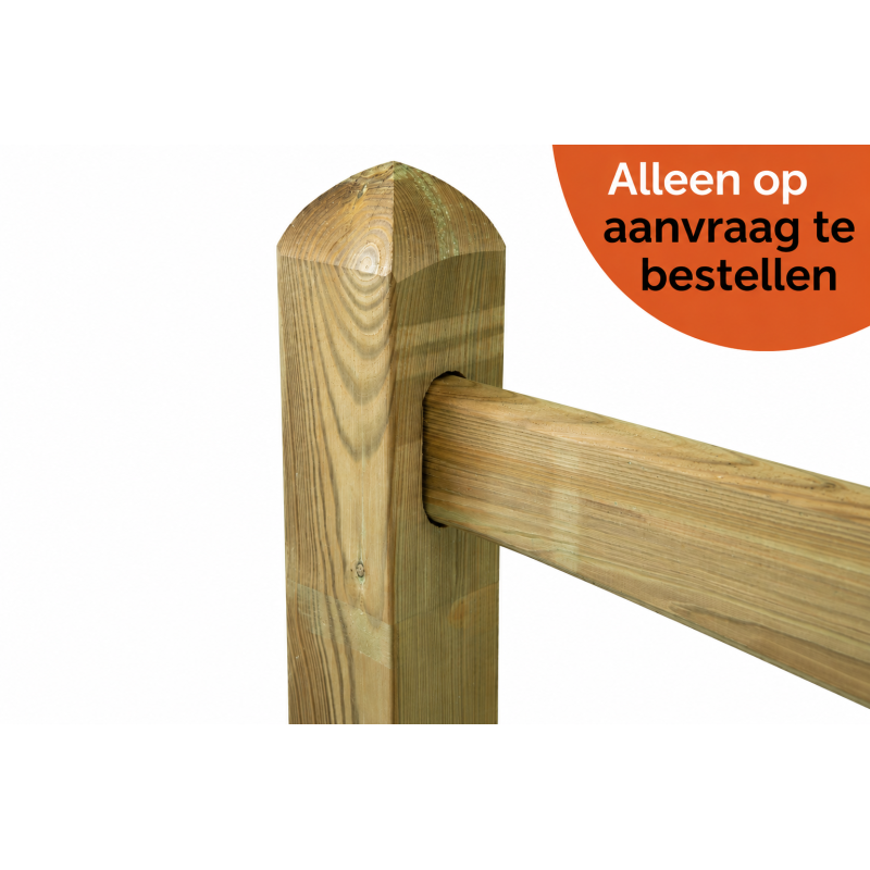 Tussenpaal - Square Prestige - 12x12x225 cm - 2 gaten - Tanalith-E