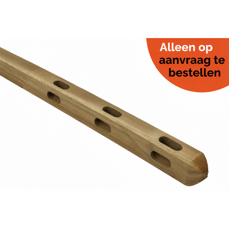 Hoekpaal - Square Prestige - 12x12x225 cm - 3 gaten - Tanalith-E