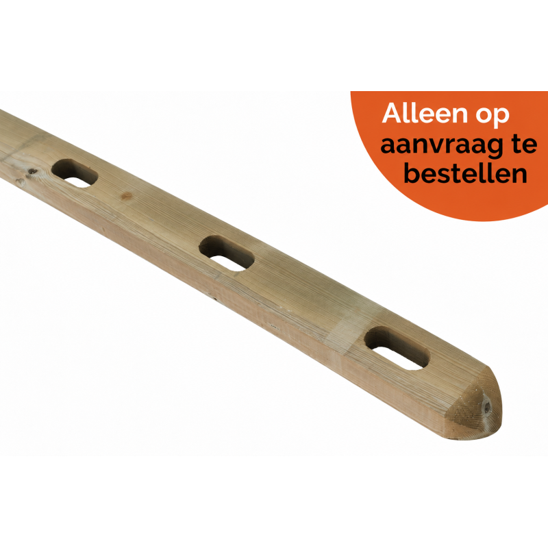 Halve paal - Square Prestige - 6x12x200 cm - 3 gaten - Tanalith-E
