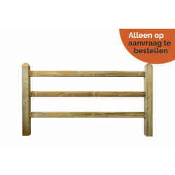 Doorsteek omheining Square Prestige - 12x12x225 cm - 3 gaten - Tanalith-E