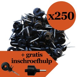 Ringisolatoren doorlopende kern 250 stuks + gratis inschroefhulp